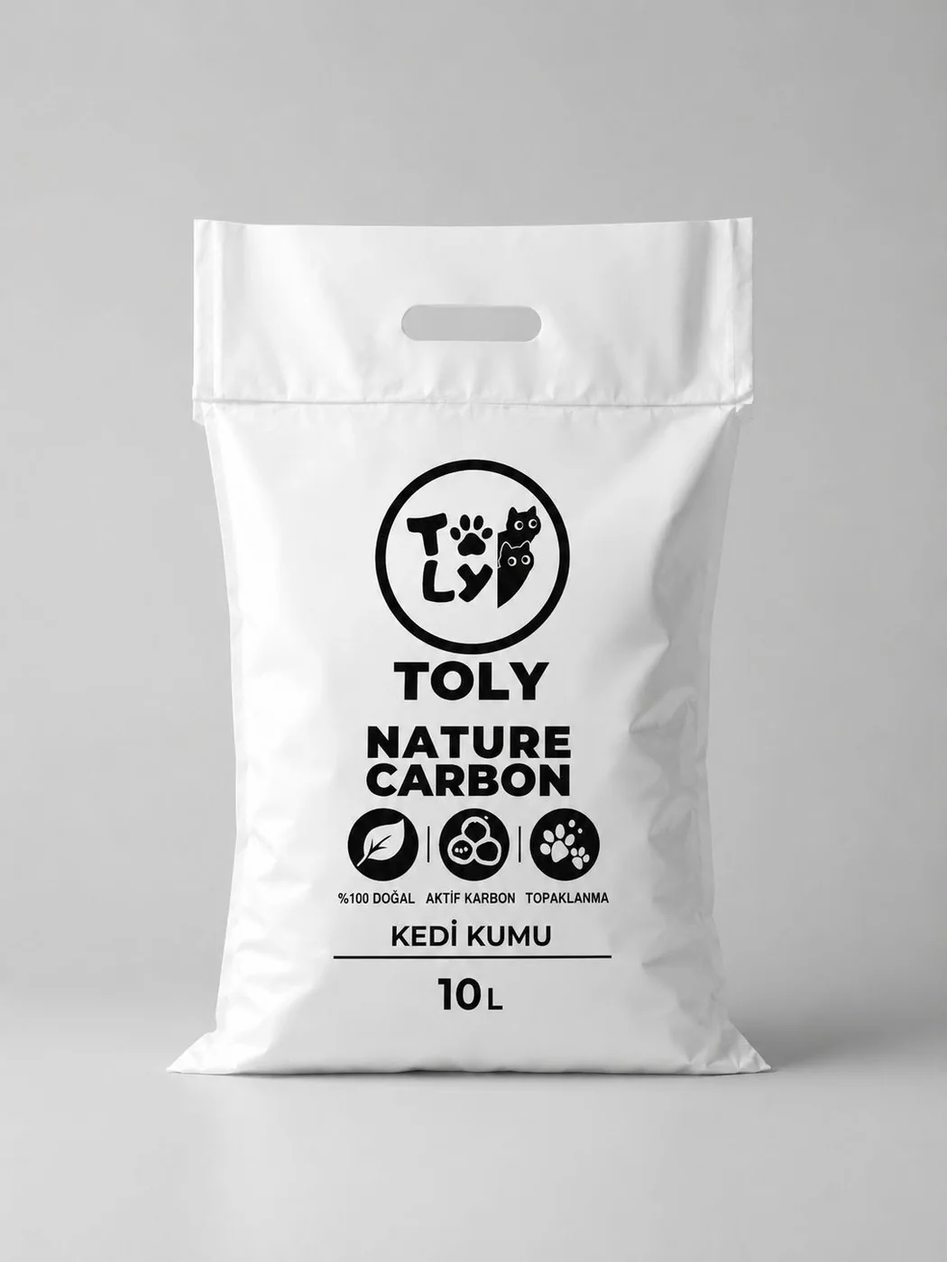 TOLY Aktif Karbon Gri Kedi Kumu 10 L
